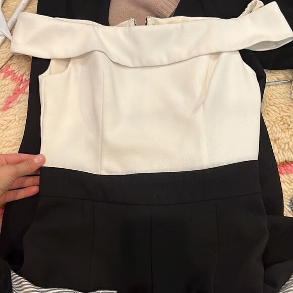 ABS by Allen Schwartz Two Toned off-the-shoulder Jumpsuit - Picture 5 of 9